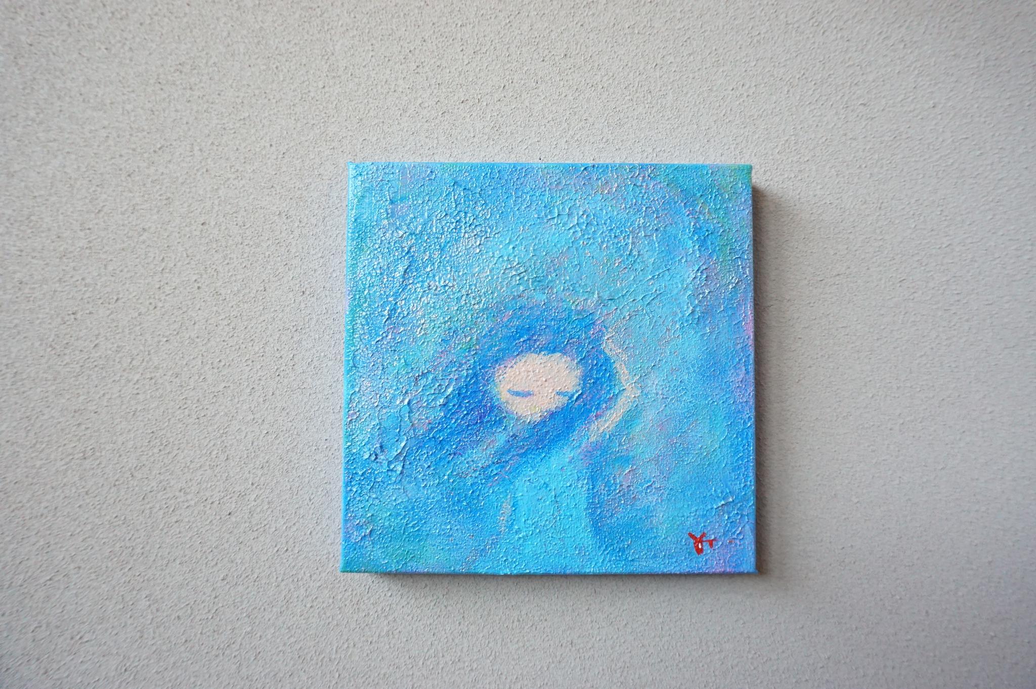 【Blue memory】＃原画＃イラスト＃ヒーリングアート＃キャンバス＃癒し＃子供＃幸せ＃あたたかい1枚目の画像