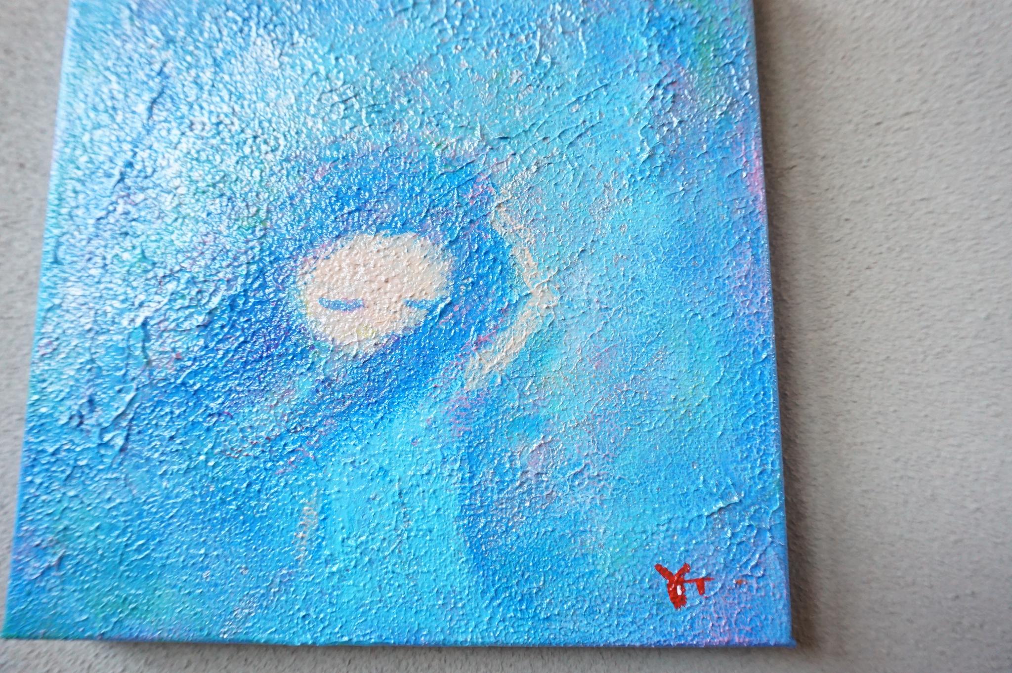 【Blue memory】＃原画＃イラスト＃ヒーリングアート＃キャンバス＃癒し＃子供＃幸せ＃あたたかい | 3枚目