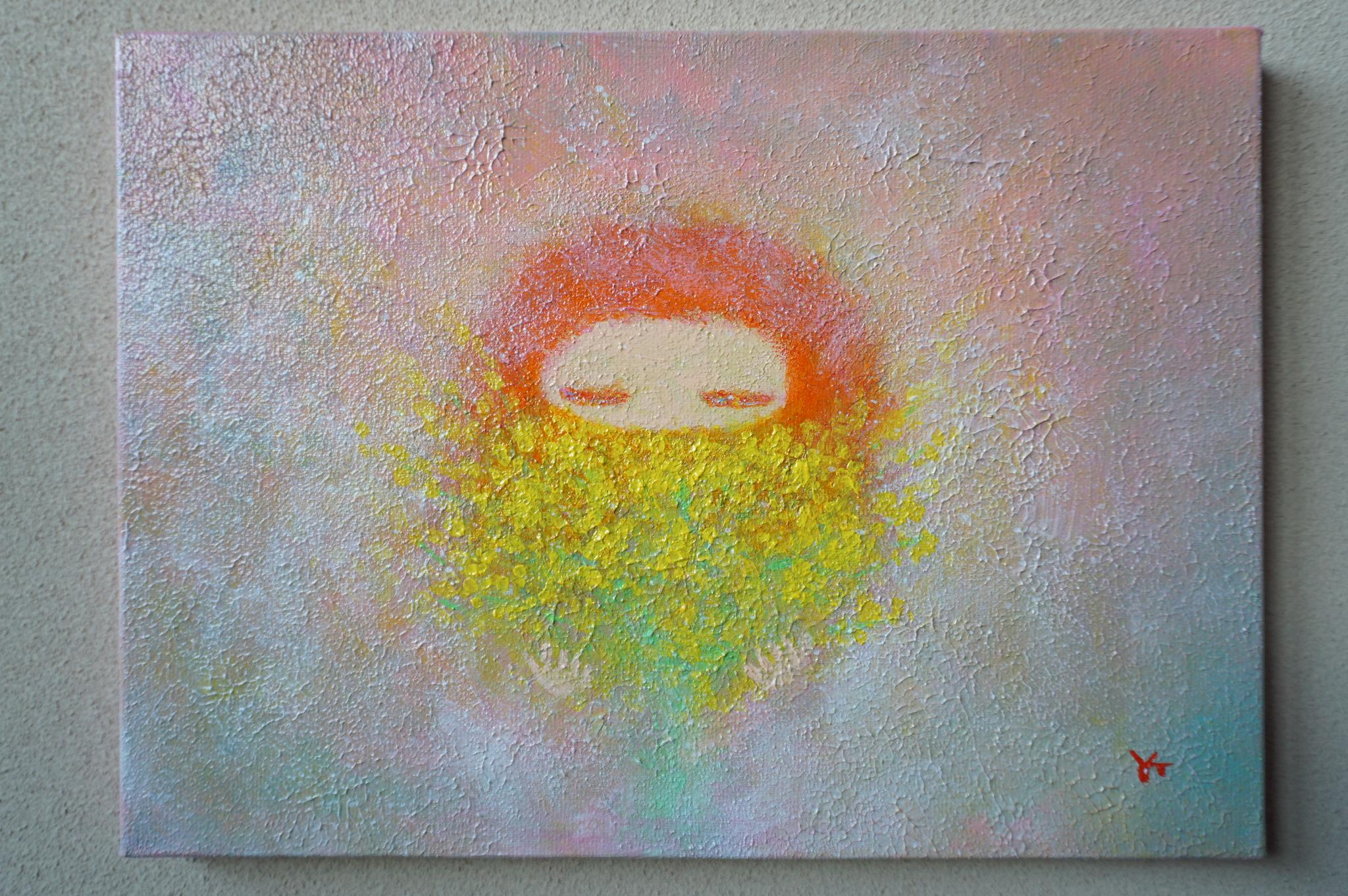 【ミモザの花束を】原画－キャンバス4号1枚目の画像